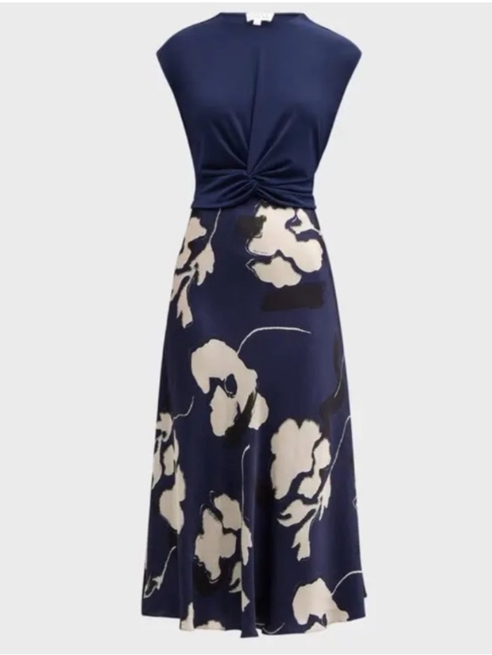 Tanya Taylor Rosabeth Floral Combo Midi Dress Blue & White Sz 0 (Like New)